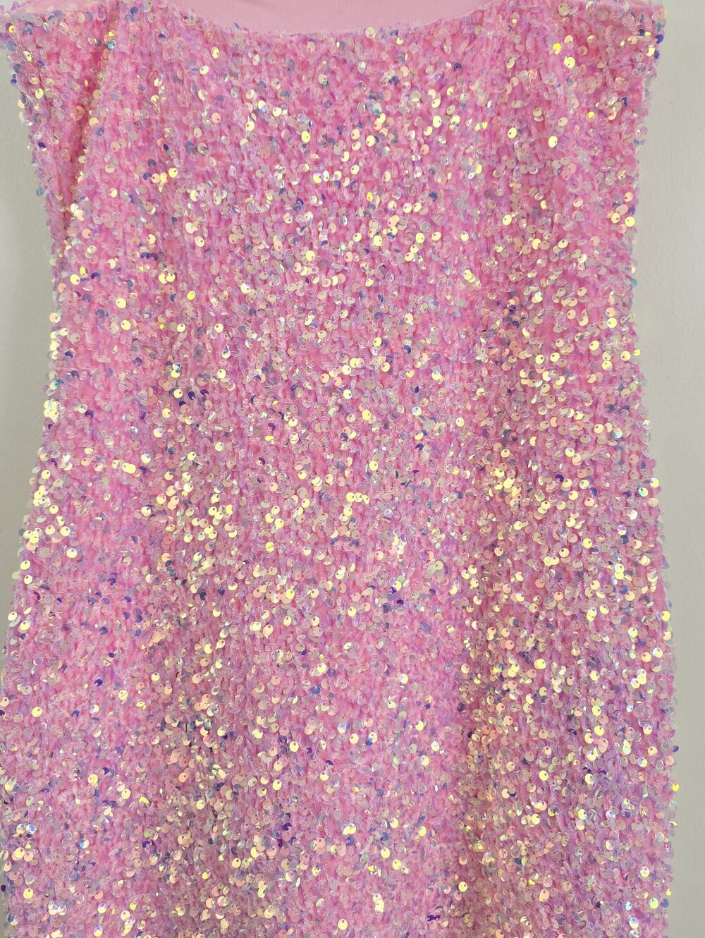 Lucy In The Sky Pink Sequin Mini Dress Size M Y2K Hoco Homecoming Dress - Picture 5 of 7